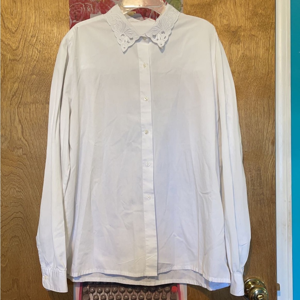 WITT White Button Down Dress Shirt Plus Size 16